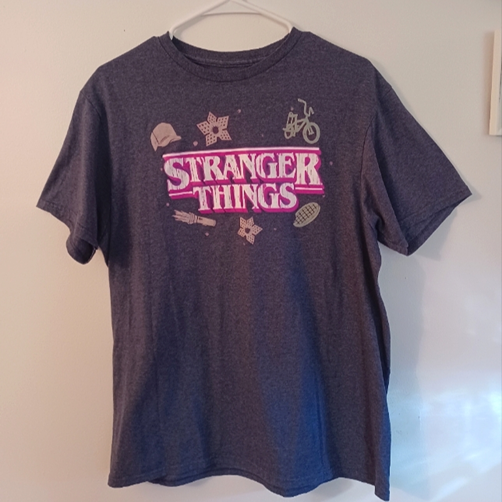 Netflix Stranger Things Denim/Heather Gray Graphic Tee